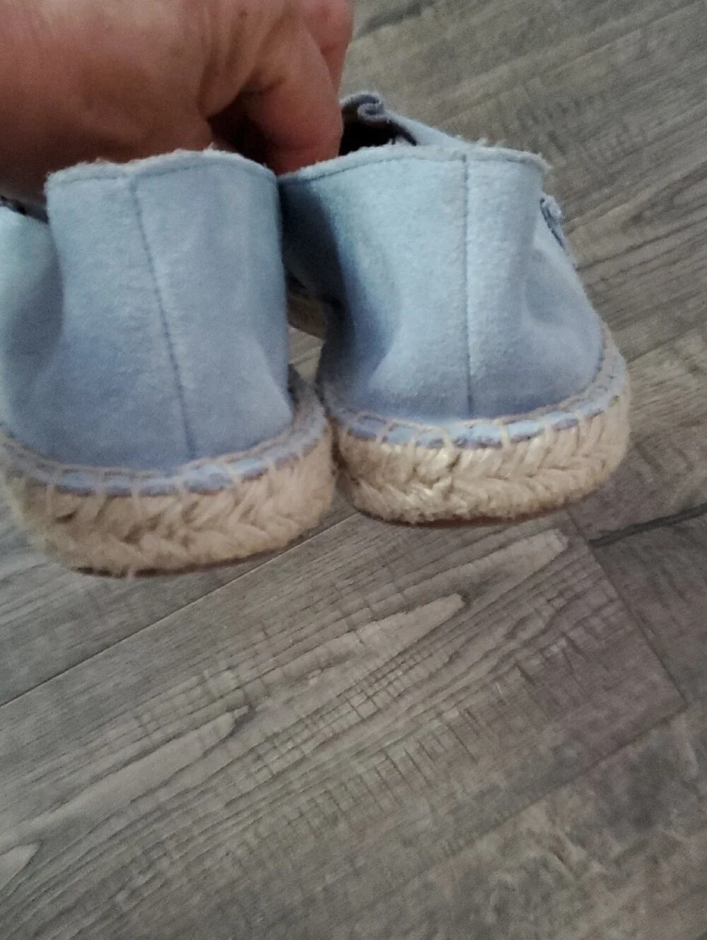 Talbots Pale Blue Suede Espadrille Slip-Ons
